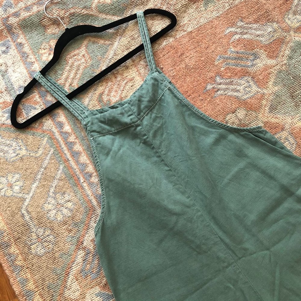 Zara Cotton/Linen Wide-Leg Overall Jumpsuit - S